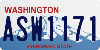 WA license plate ASW1171