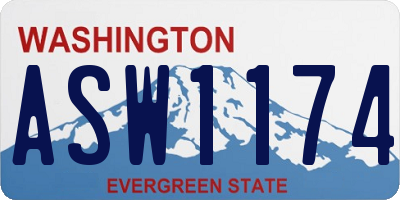 WA license plate ASW1174