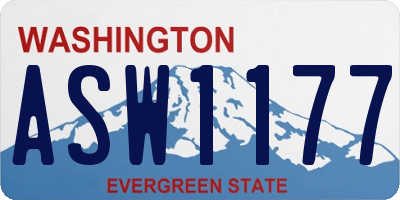 WA license plate ASW1177