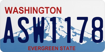 WA license plate ASW1178