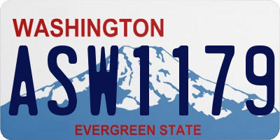 WA license plate ASW1179