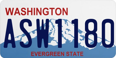 WA license plate ASW1180