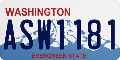 WA license plate ASW1181