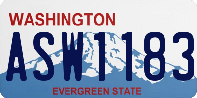 WA license plate ASW1183