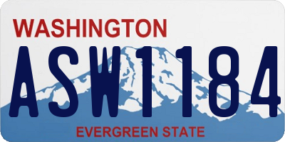 WA license plate ASW1184