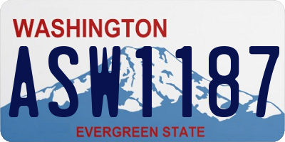 WA license plate ASW1187