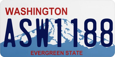 WA license plate ASW1188