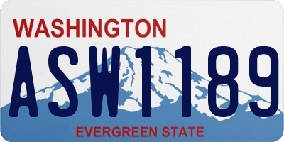 WA license plate ASW1189