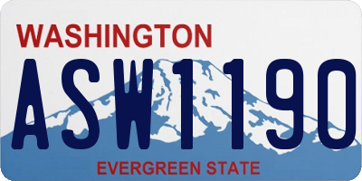 WA license plate ASW1190