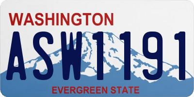 WA license plate ASW1191