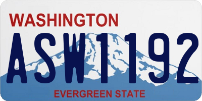 WA license plate ASW1192