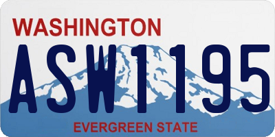 WA license plate ASW1195