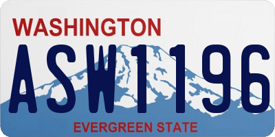 WA license plate ASW1196