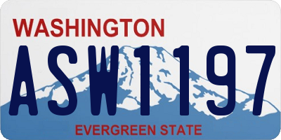 WA license plate ASW1197