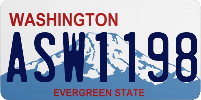 WA license plate ASW1198