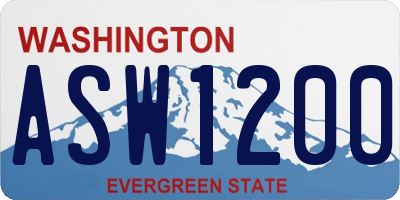 WA license plate ASW1200
