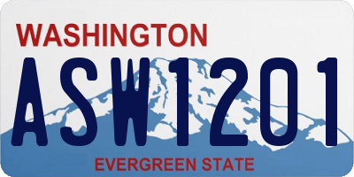 WA license plate ASW1201