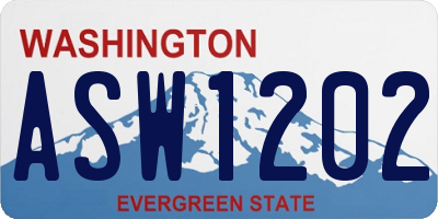 WA license plate ASW1202