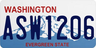WA license plate ASW1206