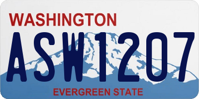 WA license plate ASW1207