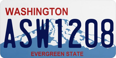 WA license plate ASW1208