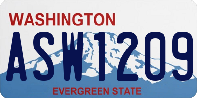 WA license plate ASW1209