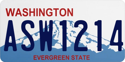 WA license plate ASW1214