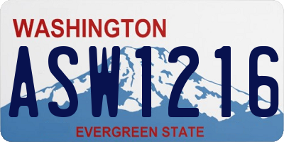 WA license plate ASW1216