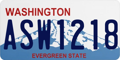 WA license plate ASW1218