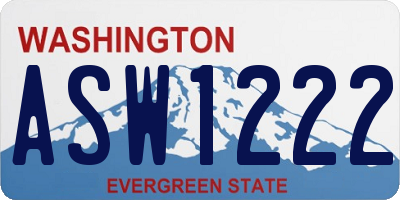WA license plate ASW1222