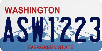 WA license plate ASW1223