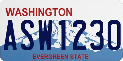 WA license plate ASW1230