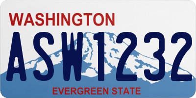 WA license plate ASW1232