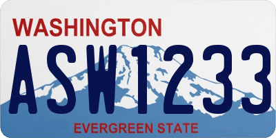 WA license plate ASW1233