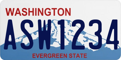 WA license plate ASW1234