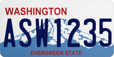 WA license plate ASW1235