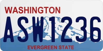 WA license plate ASW1236