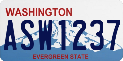 WA license plate ASW1237