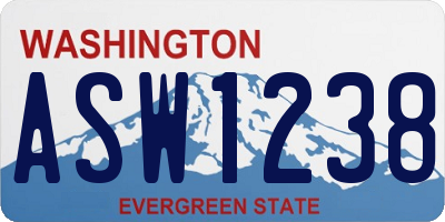 WA license plate ASW1238