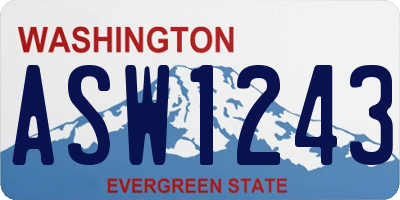 WA license plate ASW1243