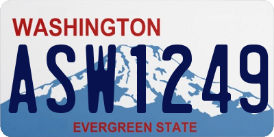 WA license plate ASW1249
