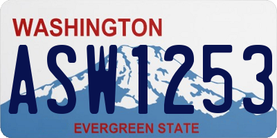 WA license plate ASW1253