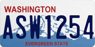WA license plate ASW1254