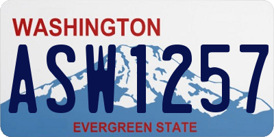 WA license plate ASW1257