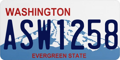 WA license plate ASW1258
