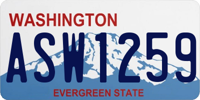 WA license plate ASW1259