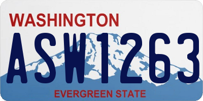 WA license plate ASW1263