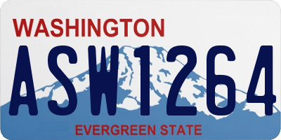 WA license plate ASW1264