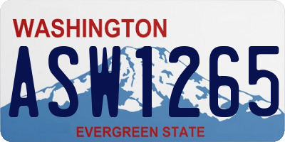 WA license plate ASW1265