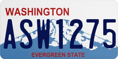 WA license plate ASW1275